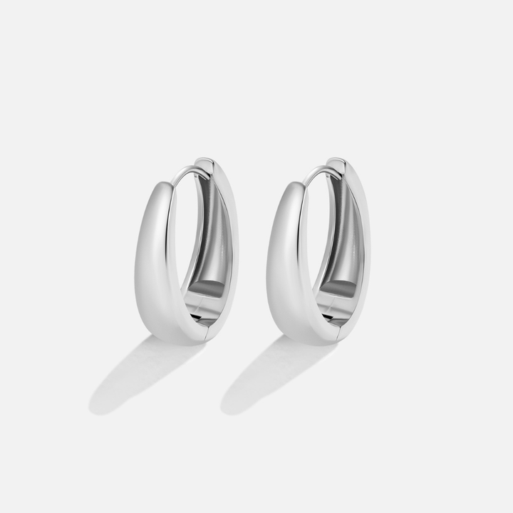 Celeste Silver Hoop Earrings
