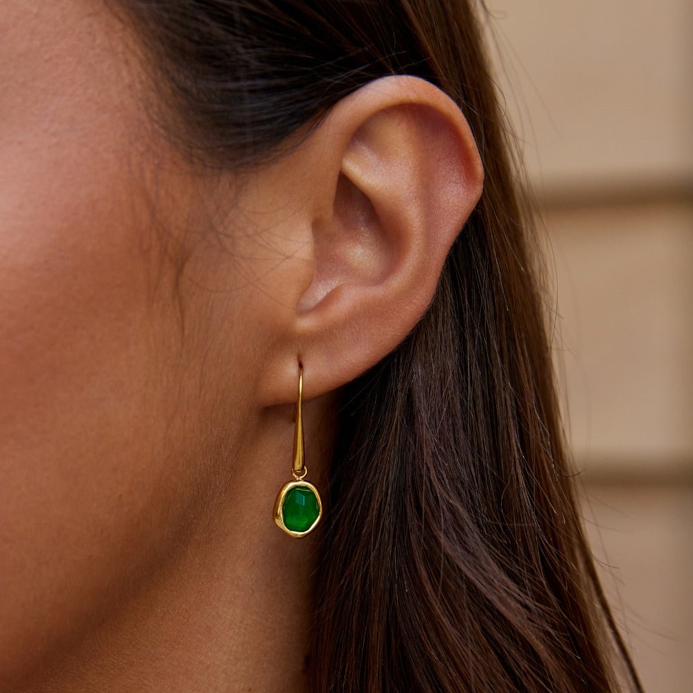 Elise Emerald Drop Earrings