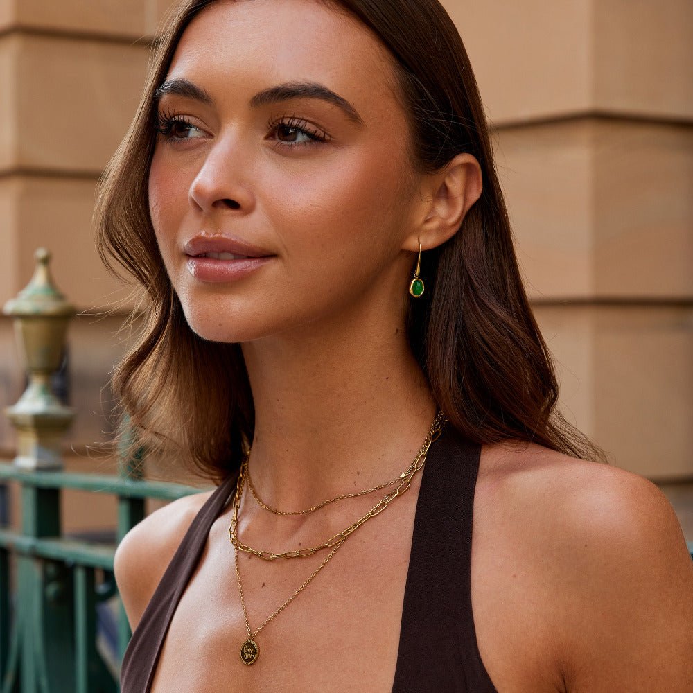 Elise Emerald Drop Earrings