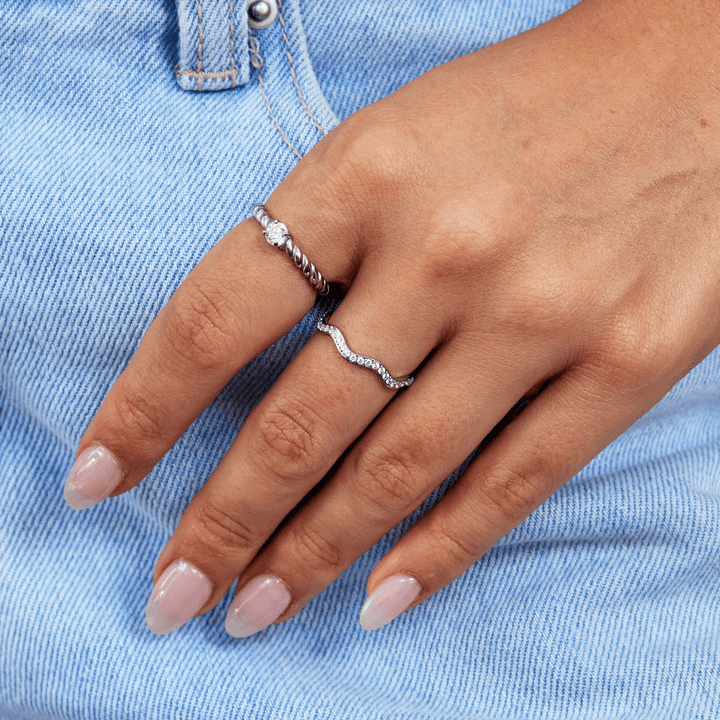 Luna Wave Crystal Ring